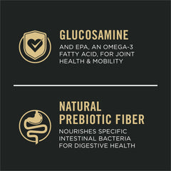 Purina Pro Plan salmon-first ingredient highlight suggesting tasty, high-protein meals for large dogs.