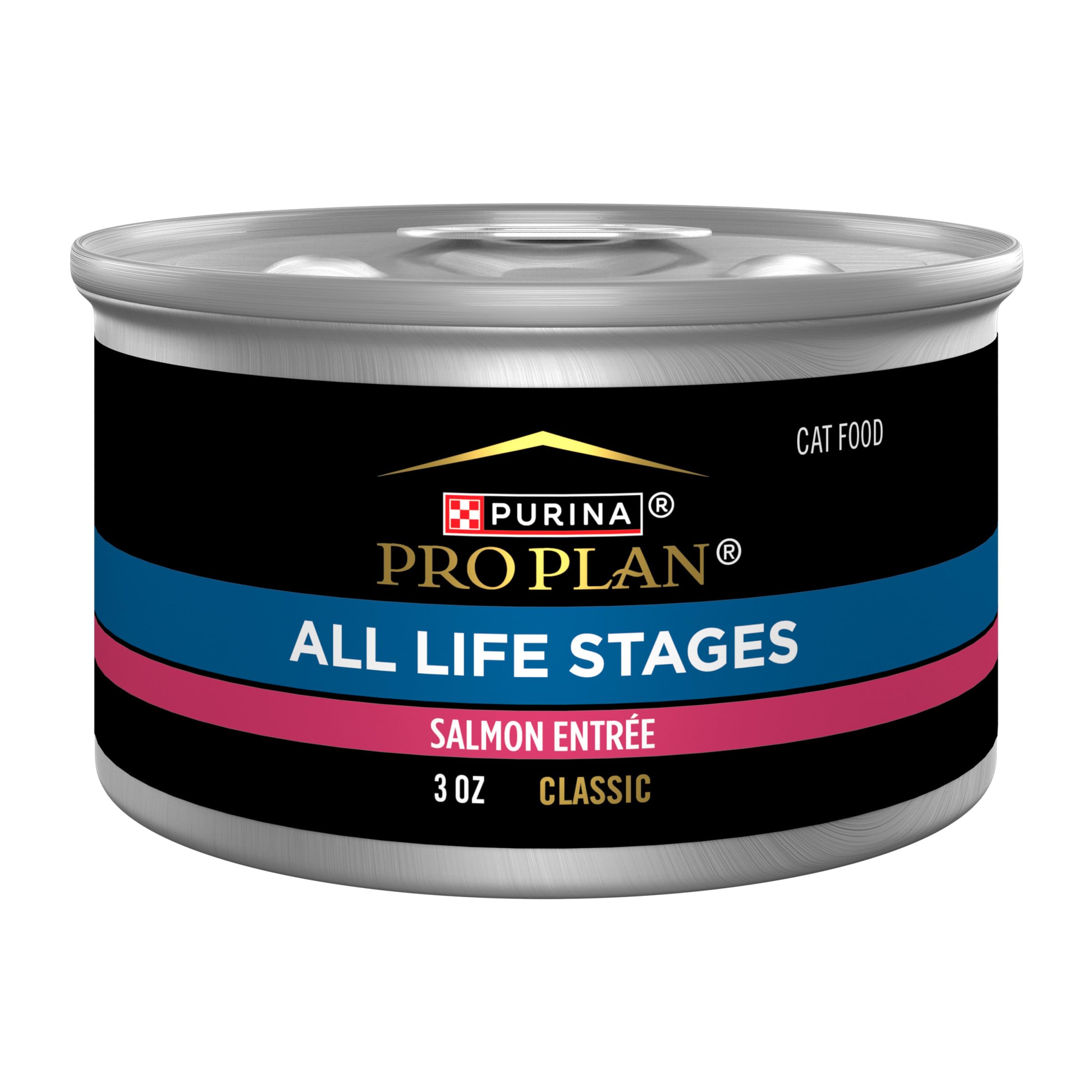 Purina Pro Plan Salmon Pate Classic Entree served in a bowl supports balanced nutrition for all life stages