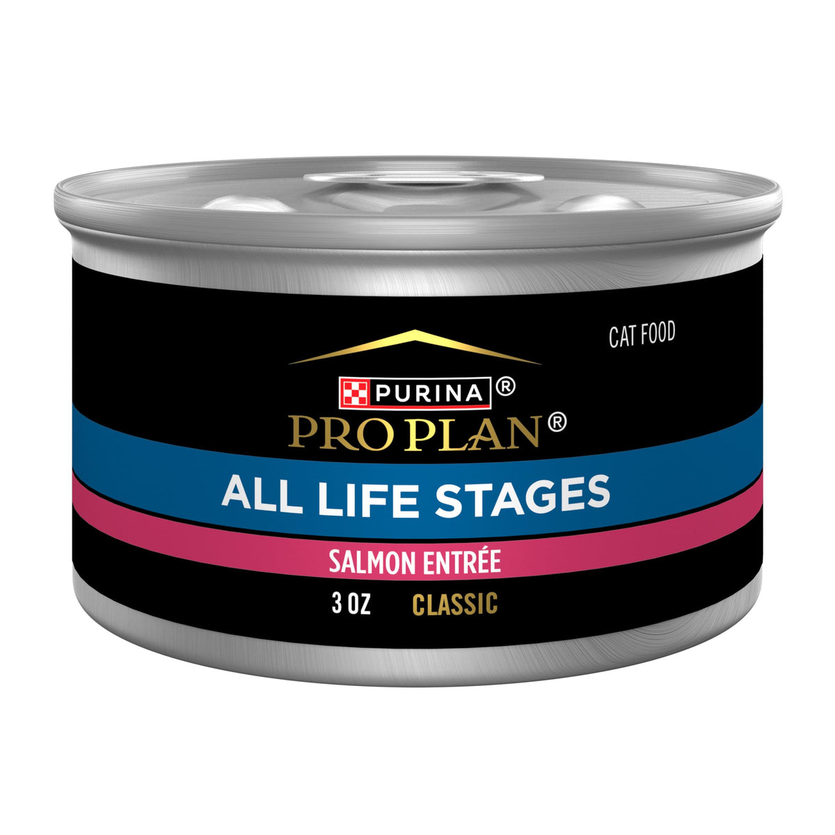Purina Pro Plan Salmon Pate Classic Entree served in a bowl supports balanced nutrition for all life stages