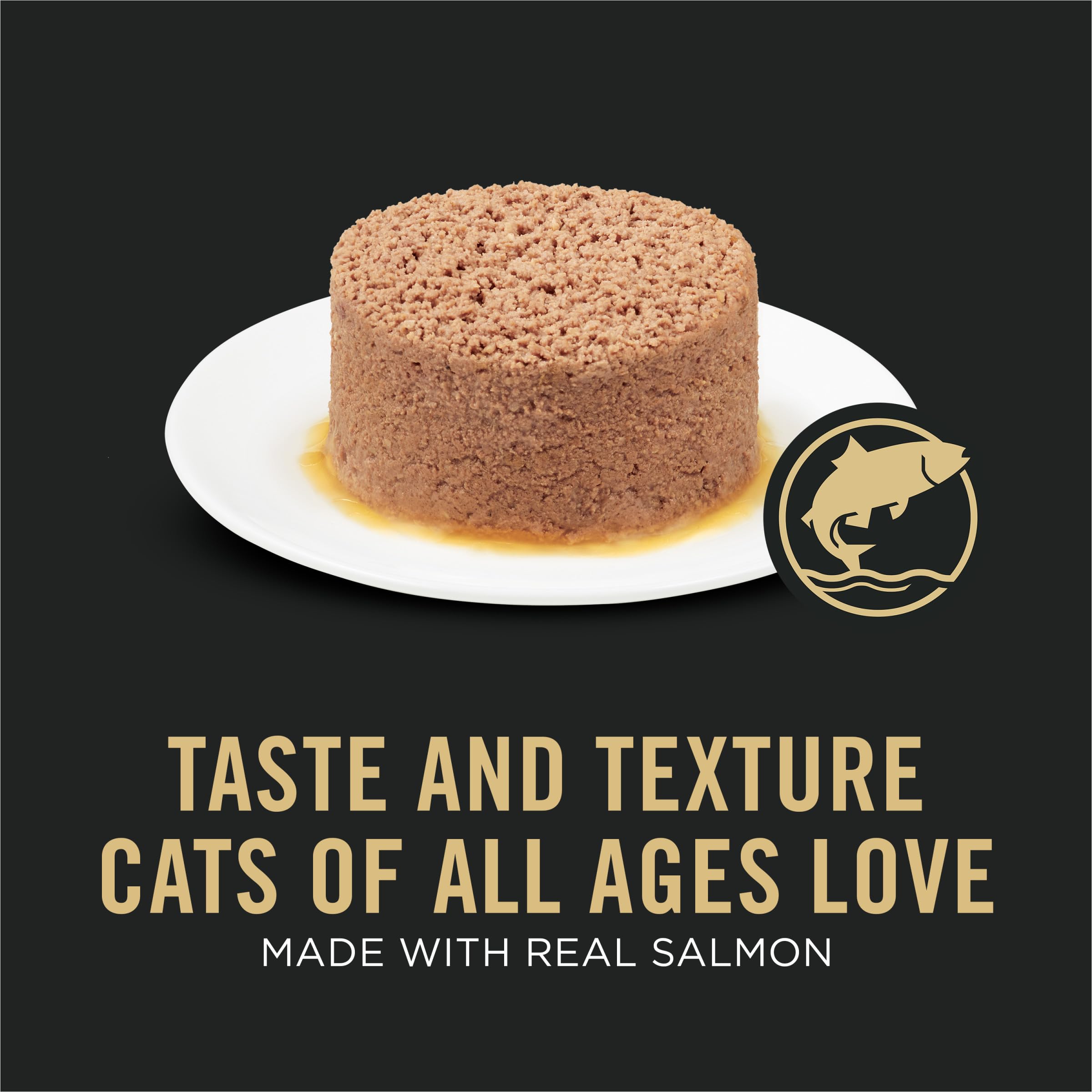 Purina Pro Plan Salmon Pate Classic Entree can 3oz shown for easy portioning in multi-cat homes