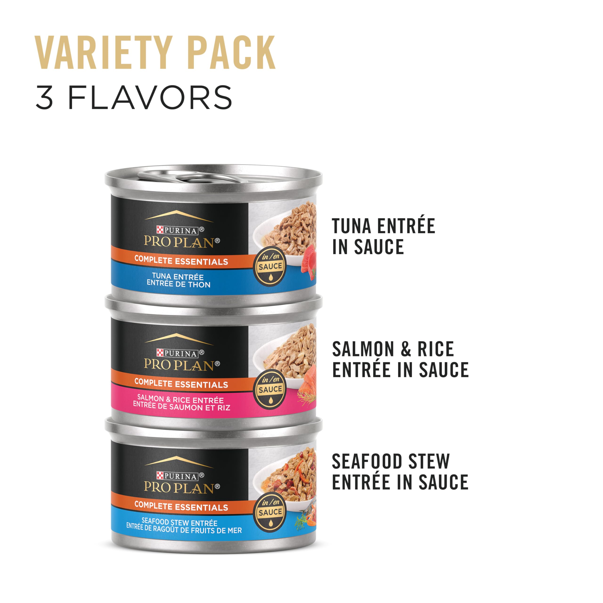Purina Pro Plan Seafood Favorites served in a bowl emphasizes moisture and flavor.