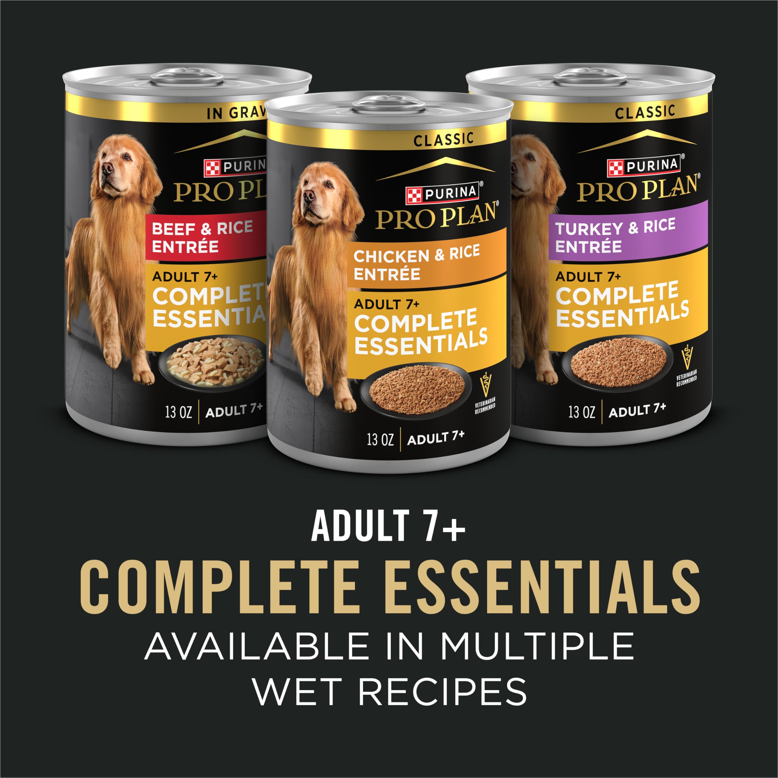 Purina Pro Plan Senior beef and rice entree can be produced in Purina-owned facilities.