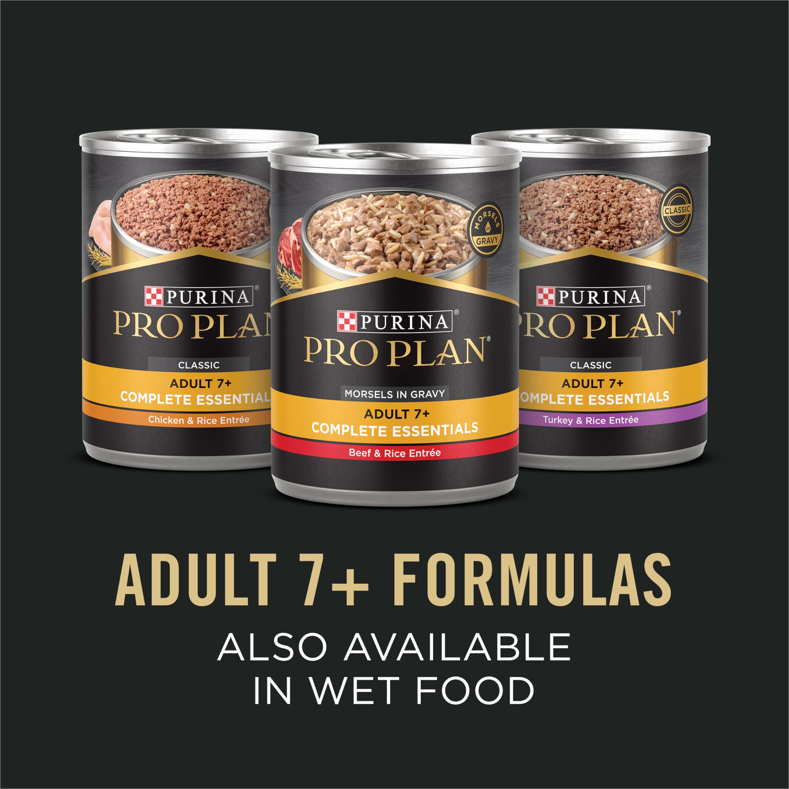Purina Pro Plan Senior digestive health bowl image hints at easy serving for seniors.