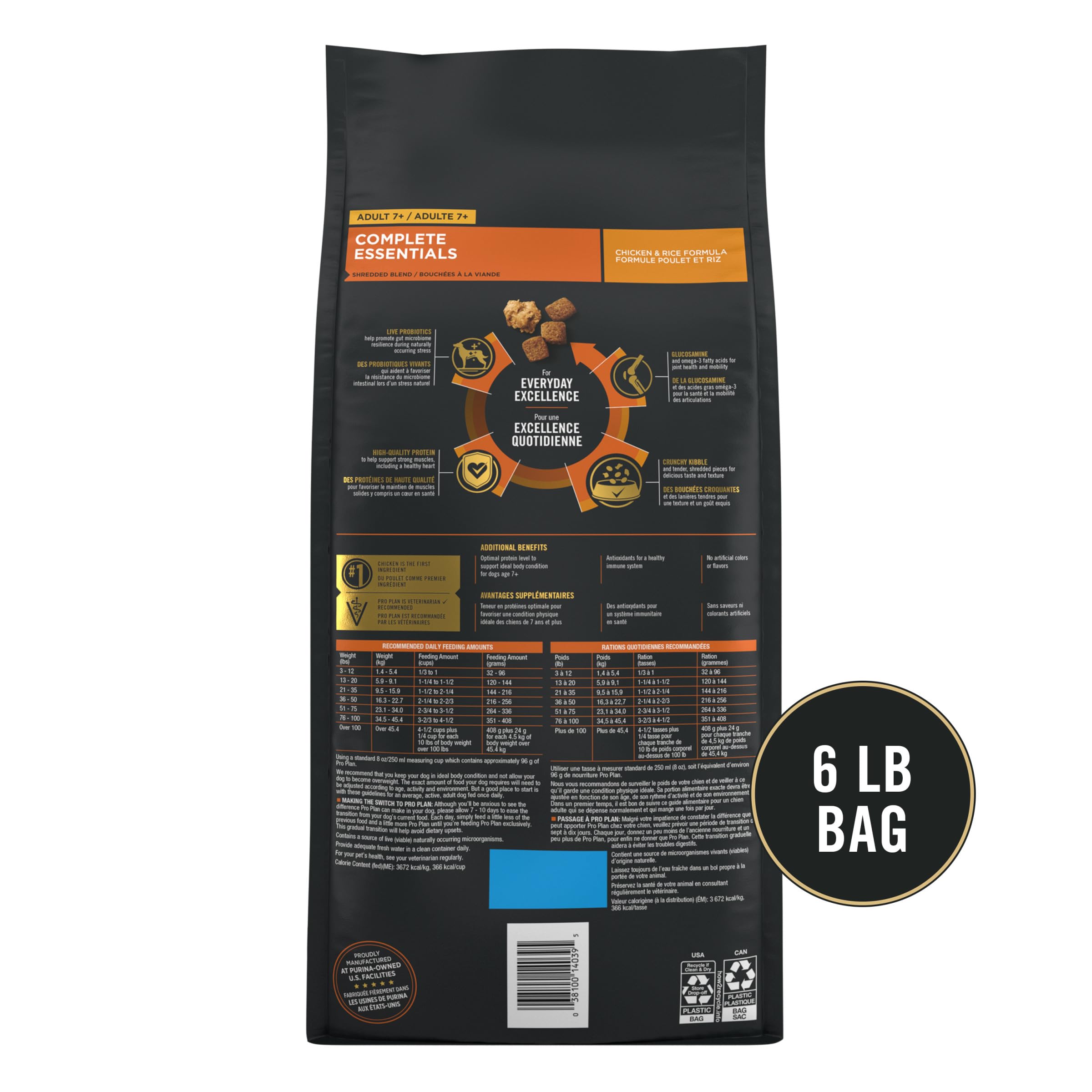 Purina Pro Plan Senior kibble with meat pieces for varied texture