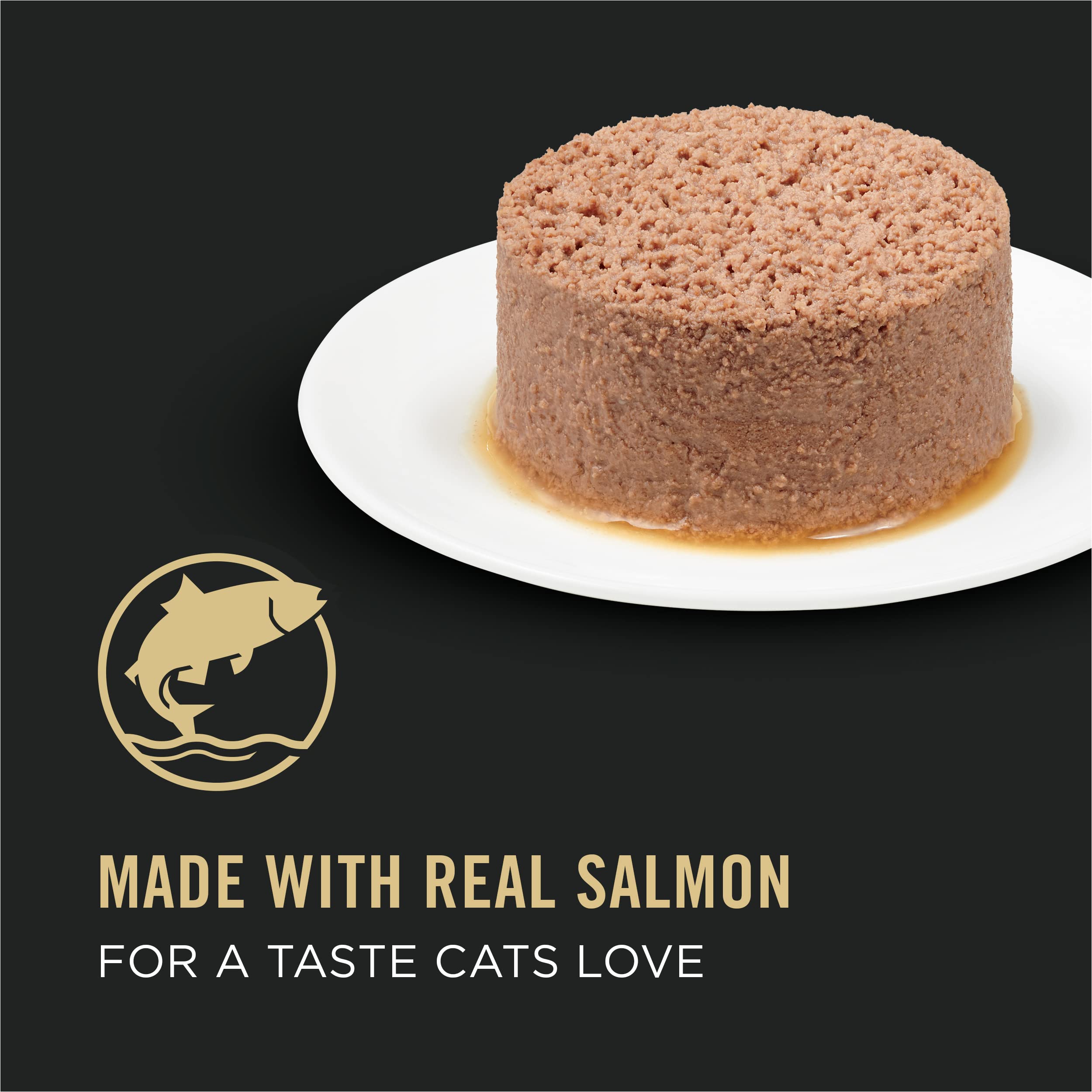 Purina Pro Plan Senior Salmon and Tuna Entree pate close-up with real seafood flavor.