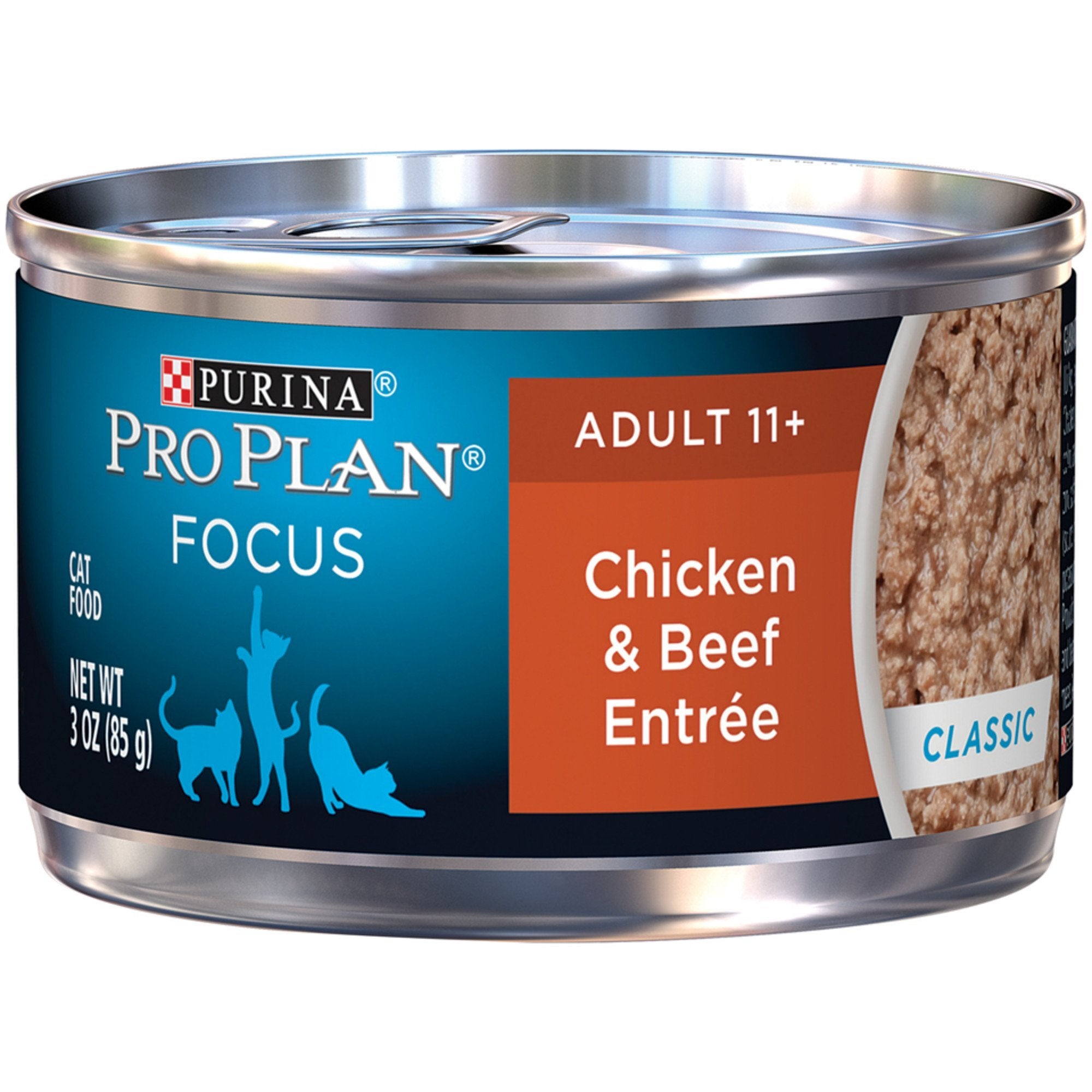 Purina Pro Plan SENIOR 11+ pate texture close-up showing moist, tender consistency.