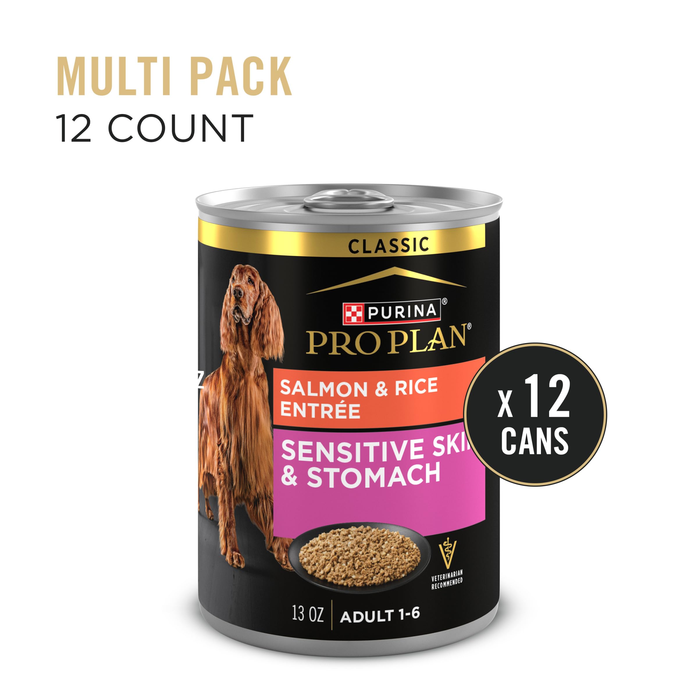 Purina Pro Plan Sensitive Skin Stomach pate served in a bowl, easy to portion.