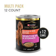 Purina Pro Plan Sensitive Skin Stomach pate served in a bowl, easy to portion.