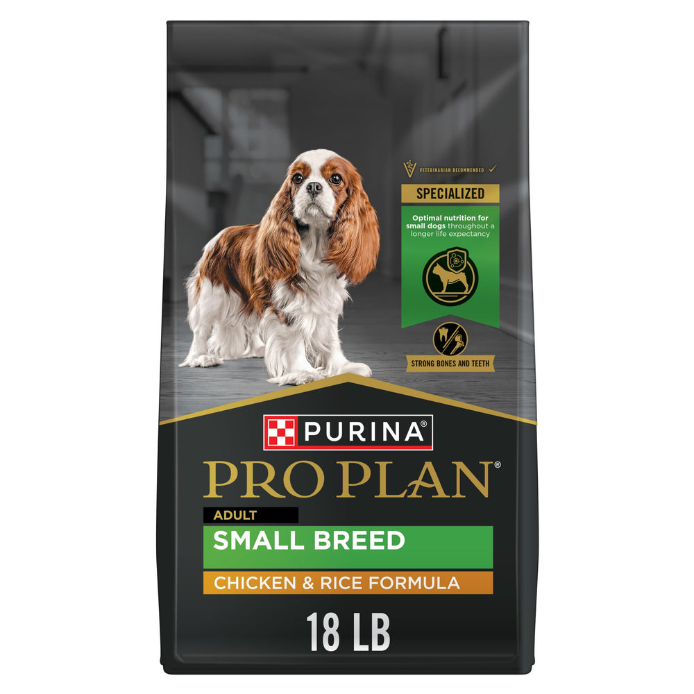 Purina Pro Plan Small Breed with real chicken first ingredient for protein