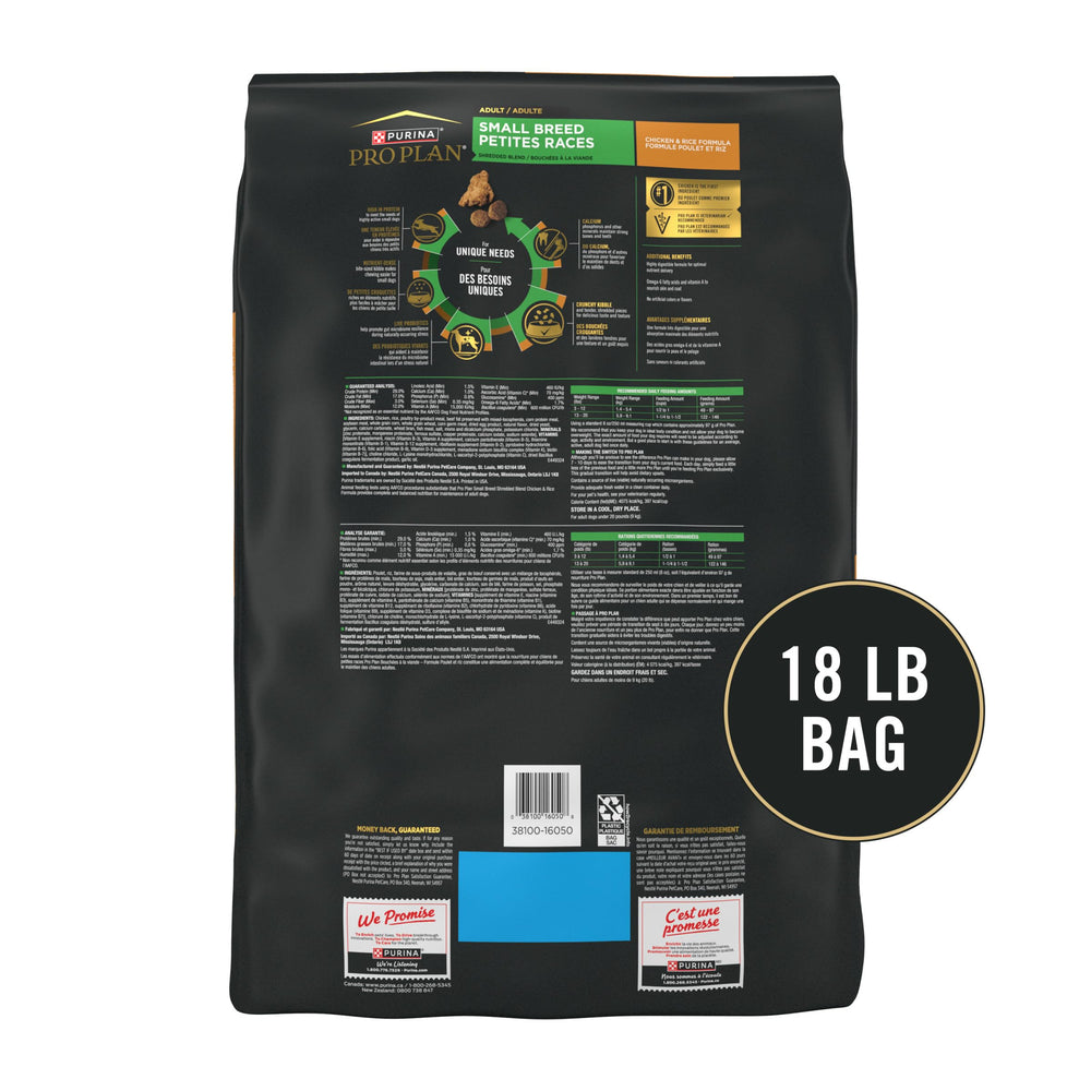 Purina Pro Plan Small Breed omega-6 fatty acids support skin and coat health