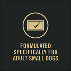 Purina Pro Plan small dog wet food with beef gravy closeup of tender morsels.