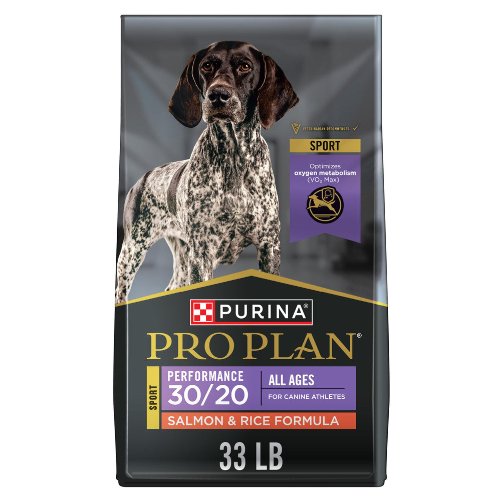 Purina Pro Plan Sport 30/20 Salmon and Rice bag for active dogs.