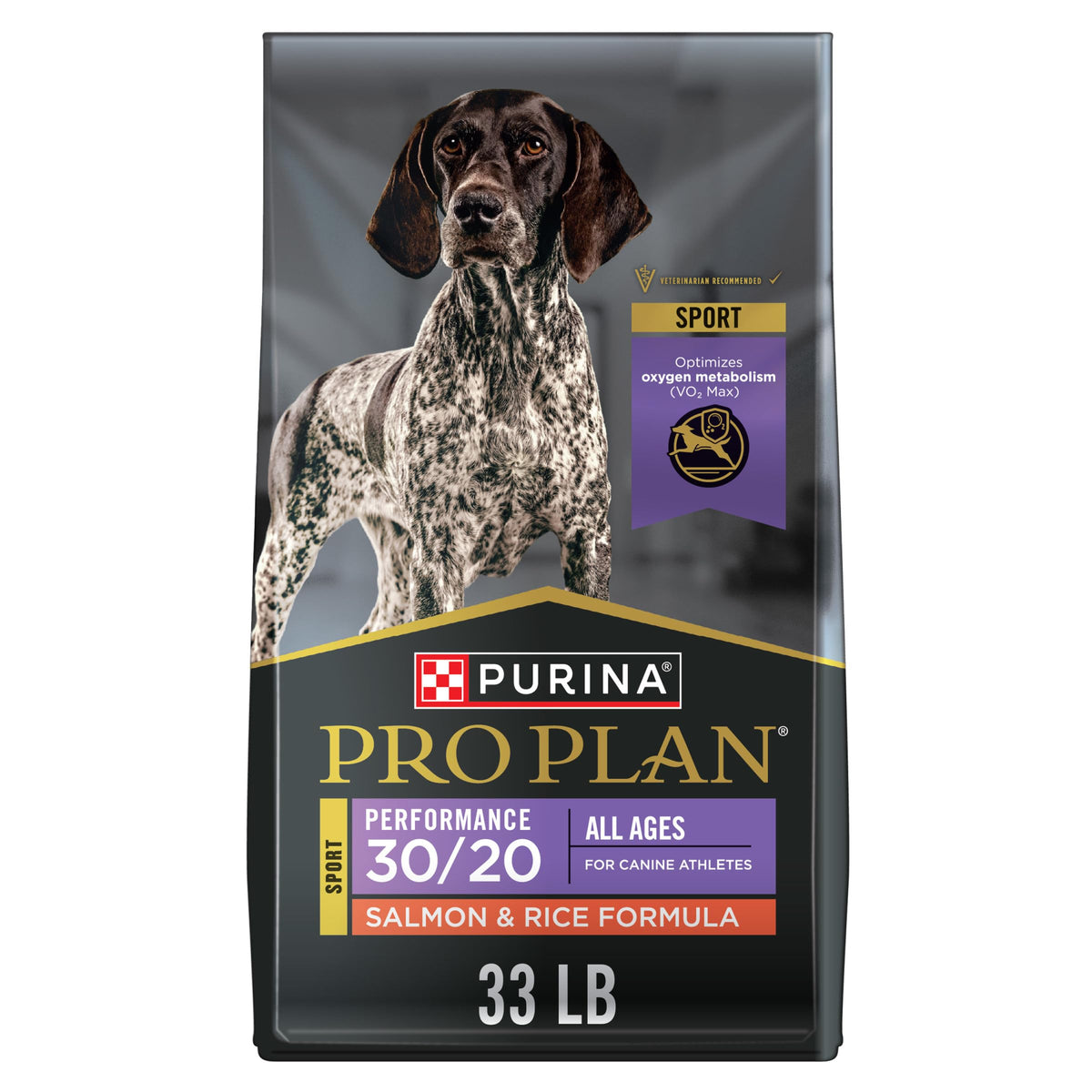 Purina Pro Plan Sport 30/20 Salmon and Rice bag for active dogs.