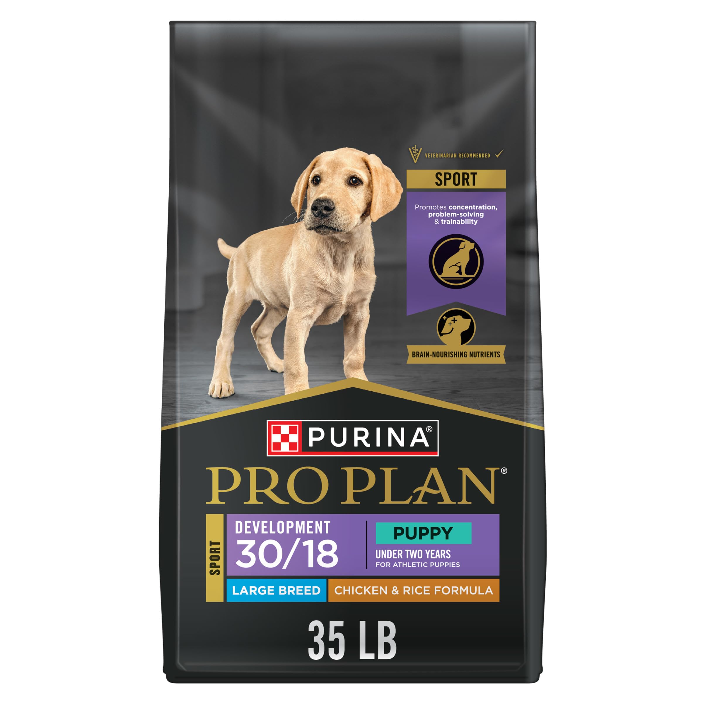 Purina Pro Plan Sport Development Large Breed Puppy bag front showing growth-supporting nutrition.
