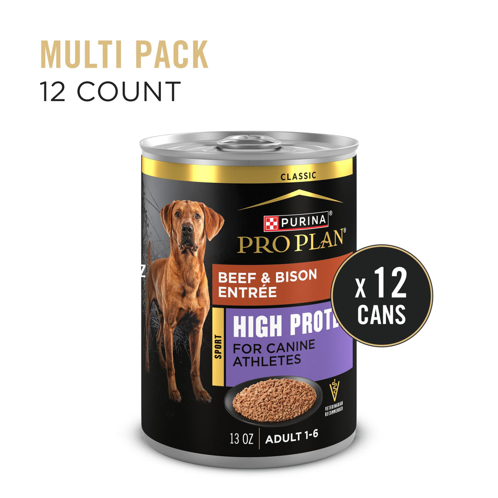 Purina Pro Plan Sport Entree Beef Bison 13oz topview of the can