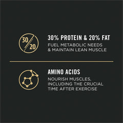 Purina Pro Plan Sport Performance 30/20 kibble close-up, high-protein bites.