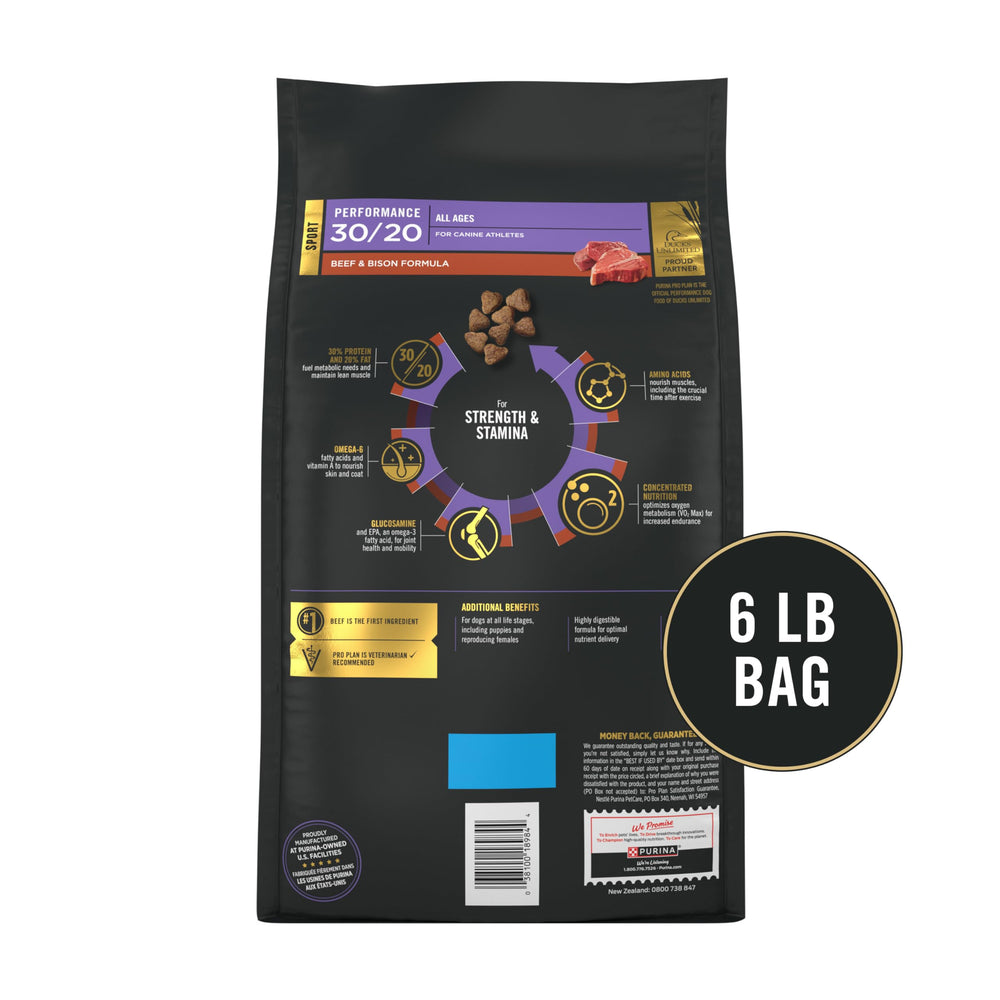 Purina Pro Plan Sport Performance 3020 omega-6 and vitamin A nourish skin and coat.