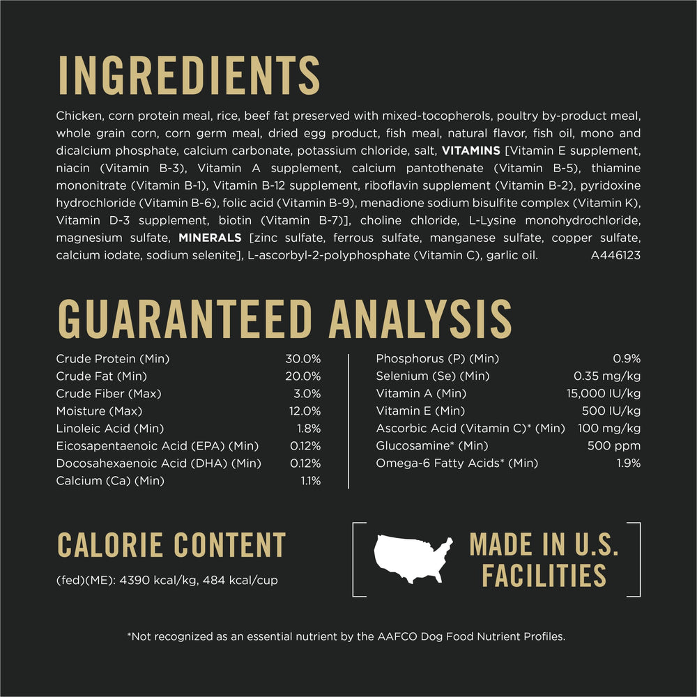 Purina Pro Plan Sport Performance serving in bowl illustrates meal time for energized dogs.