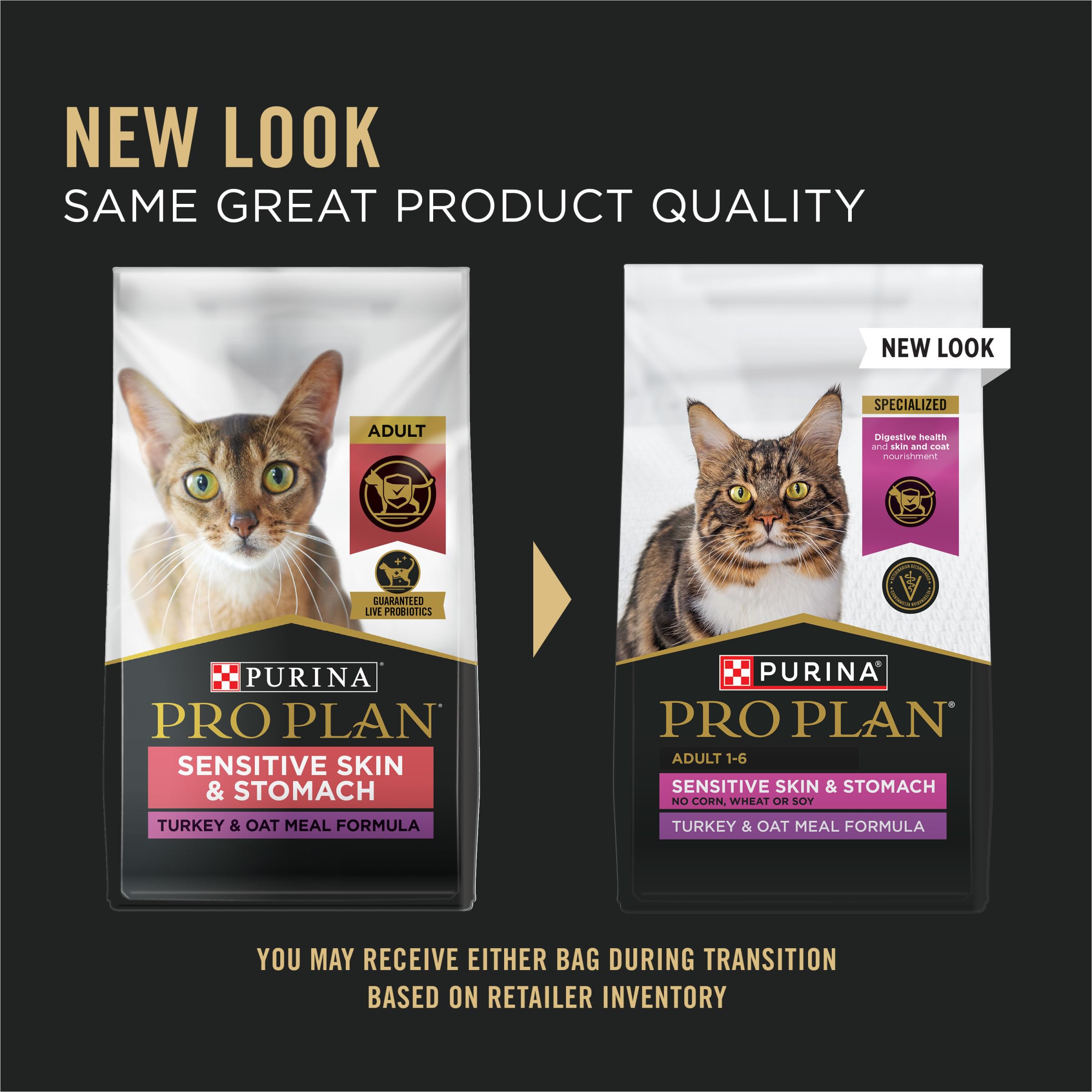 Purina Pro Plan turkey-oat-meal bag showcasing packaging and trusted formula.