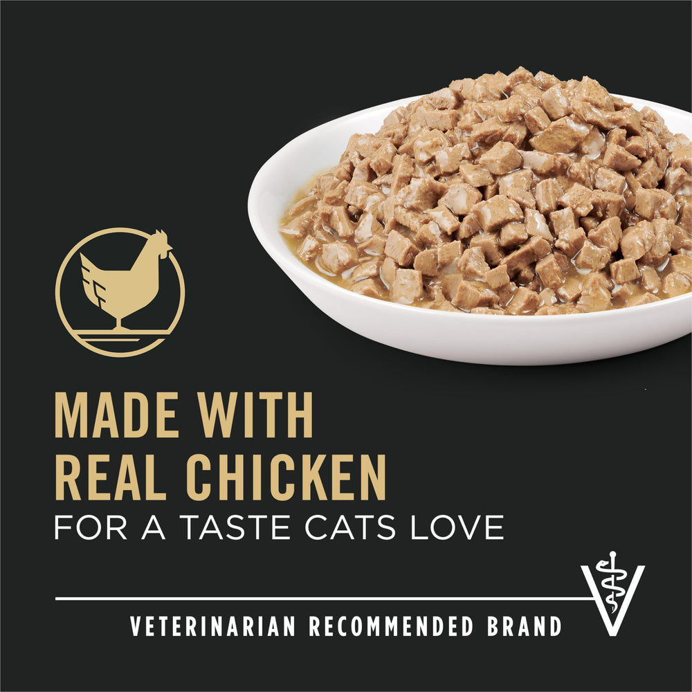 Purina Pro Plan Urinary Tract Health Chicken Entree in Gravy can side view with label visible.