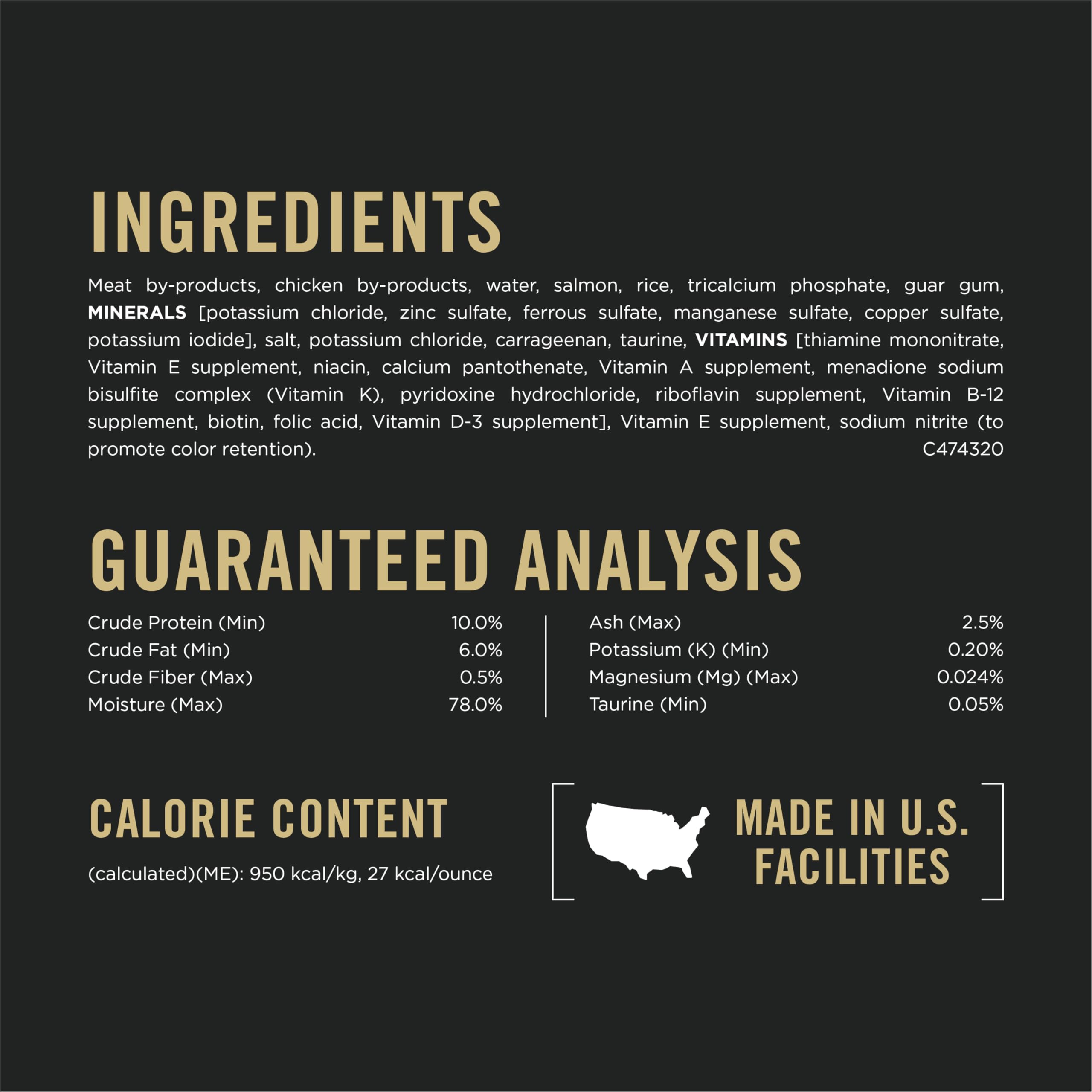 Taurine and vitamins in Purina Pro Plan Urinary Tract Health formula