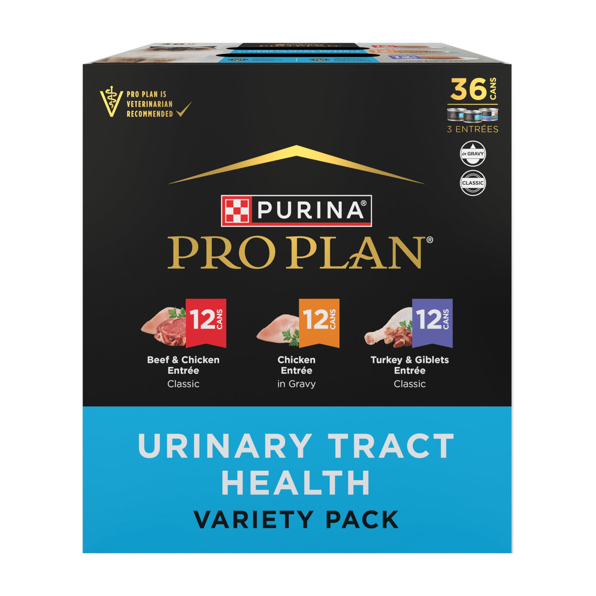 Purina Pro Plan Urinary Tract Health pack of cans with real meat variety for cats