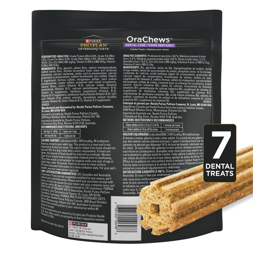 Purina Pro Plan OraChews deliver vitamins A, E, and zinc.