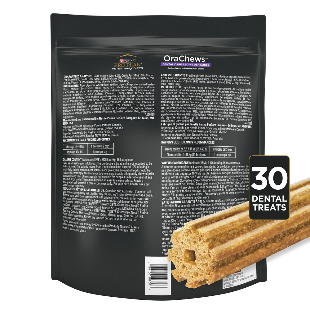 Purina OraChews fresh-breath concept with dog focus