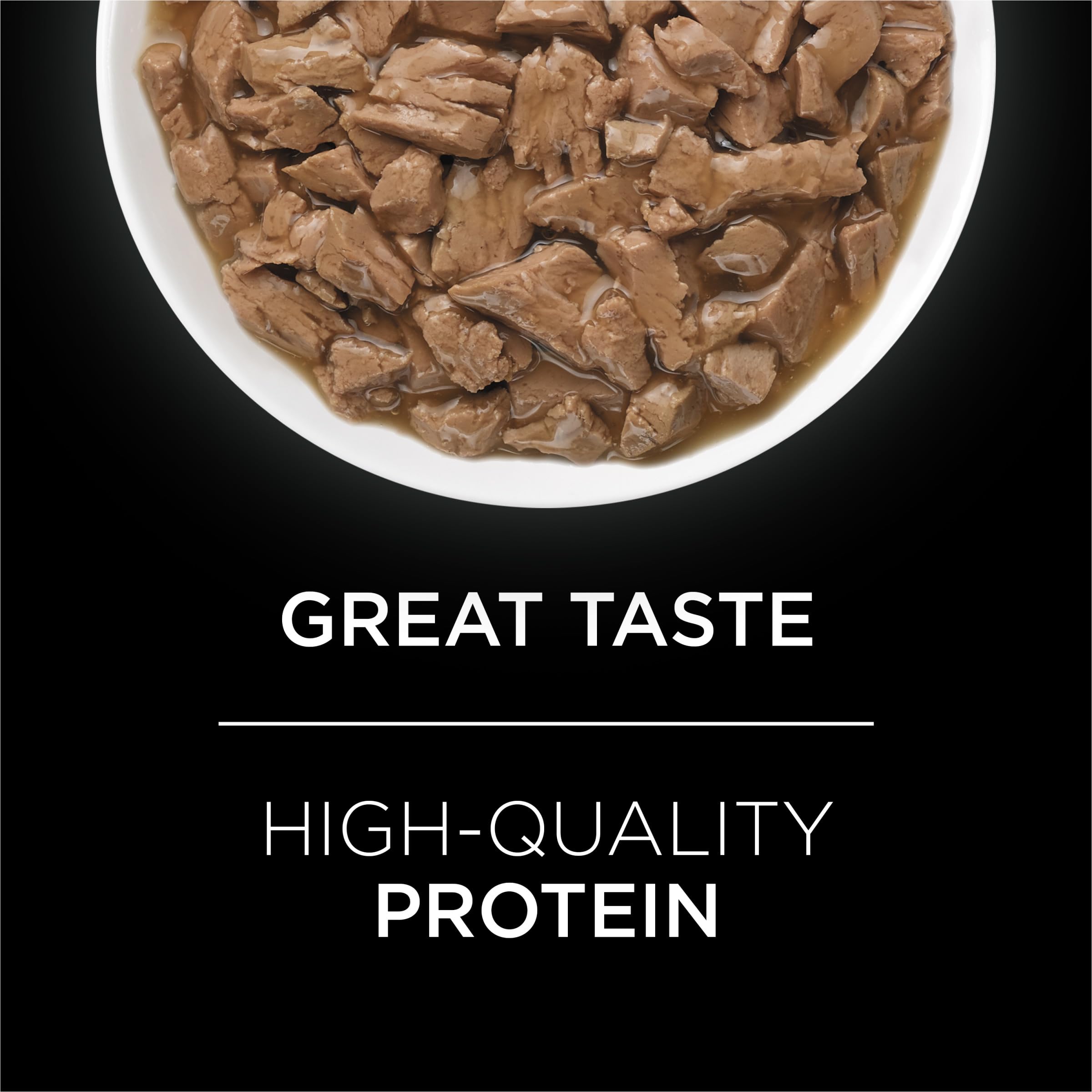 Close-up of Purina Pro Plan UR St/Ox can showing turkey-giblet flavor and glossy sauce