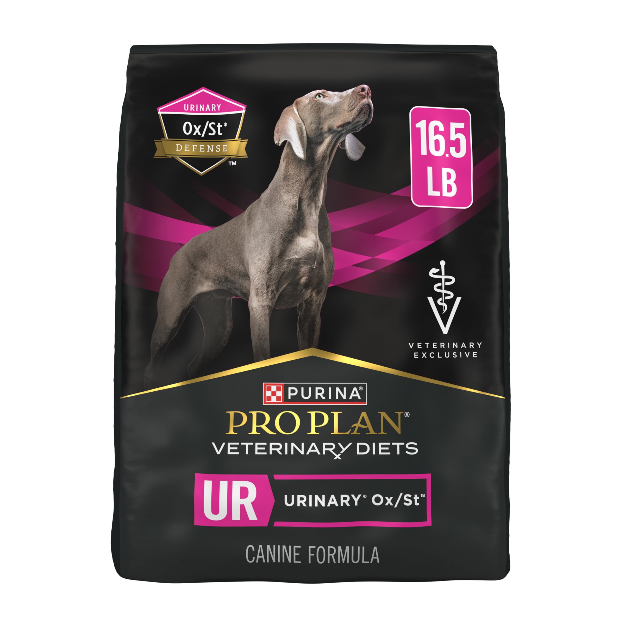 Purina Pro Plan Veterinary Diets UR urinary ox/st canine dry dog food bag front highlights urinary health