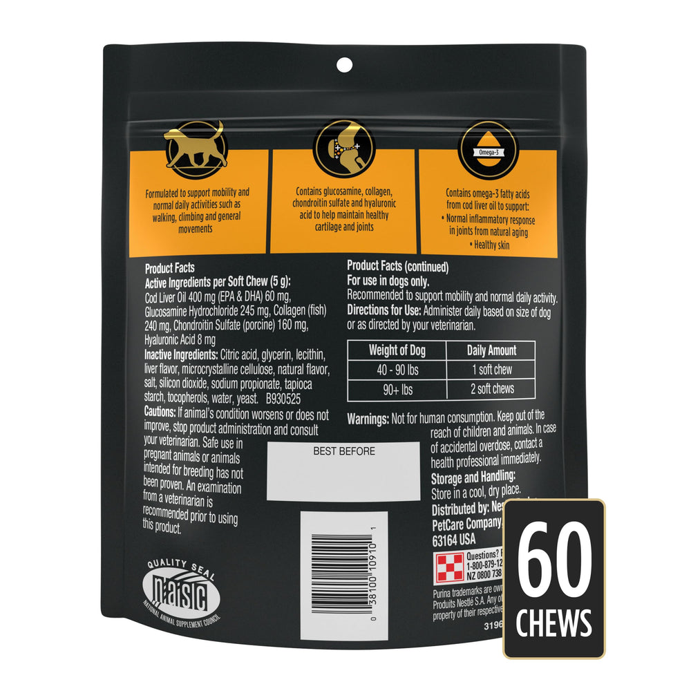 Two sizes packaging of Purina Pro Plan Veterinary Joint Care for dogs.