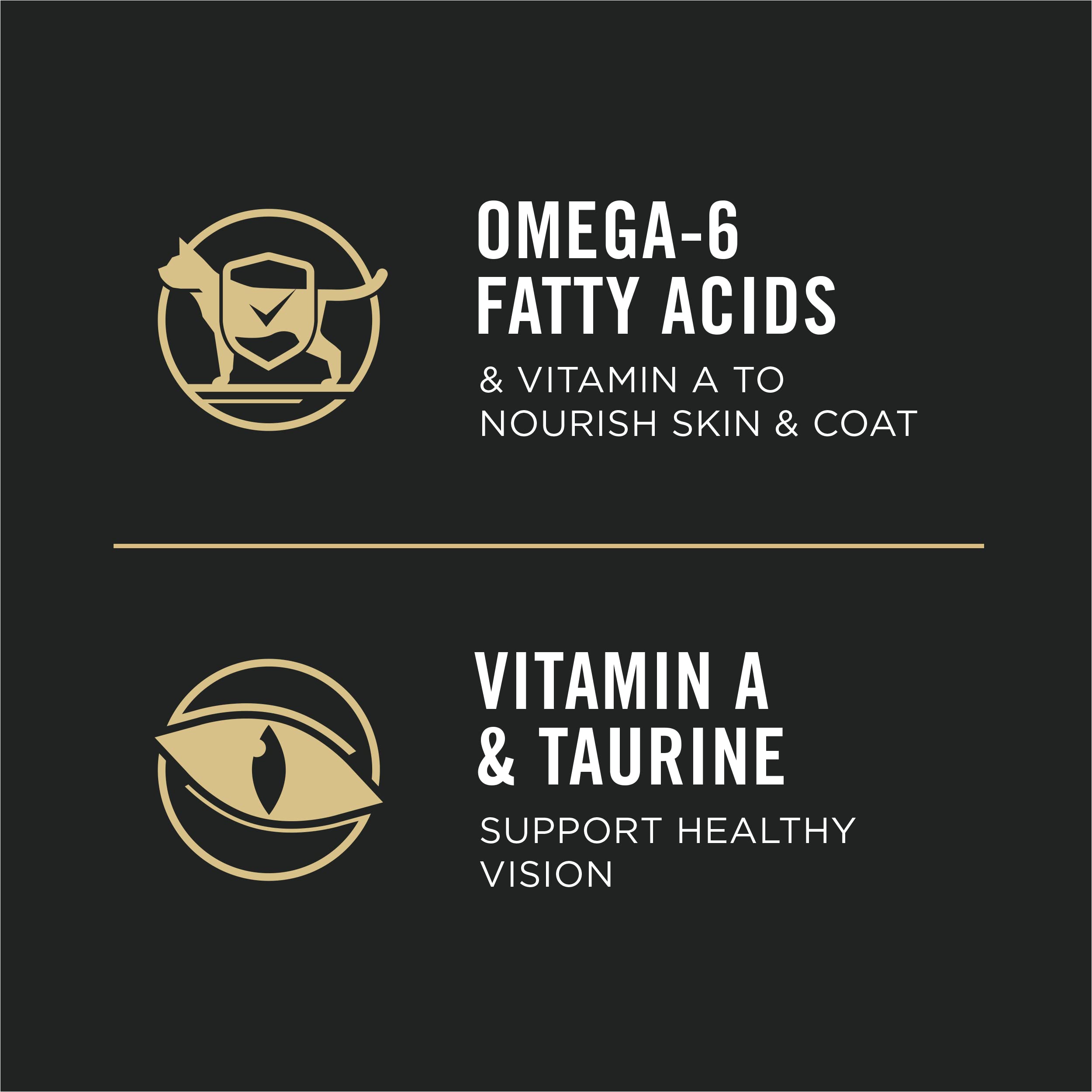 Purina Pro Plan vitamin A and taurine support healthy vision in cats
