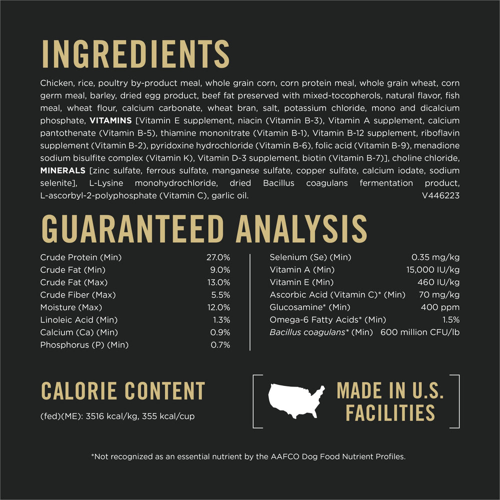 Purina Pro Plan Weight Management probiotics illustration, guaranteed live probiotics support digestive and immune health.
