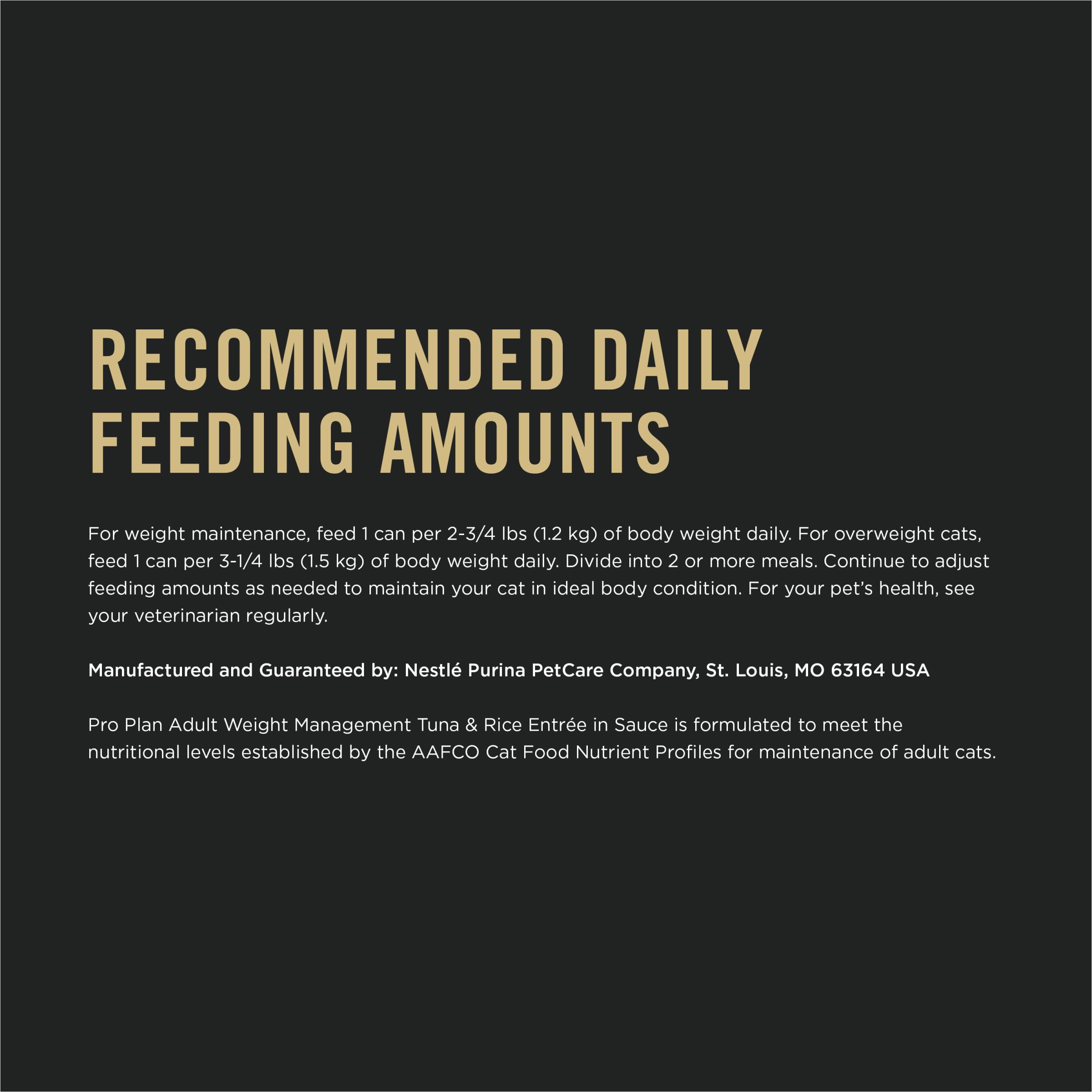 Purina Pro Plan Weight Management tuna and rice entrée cat enjoying meal conveys dining ritual
