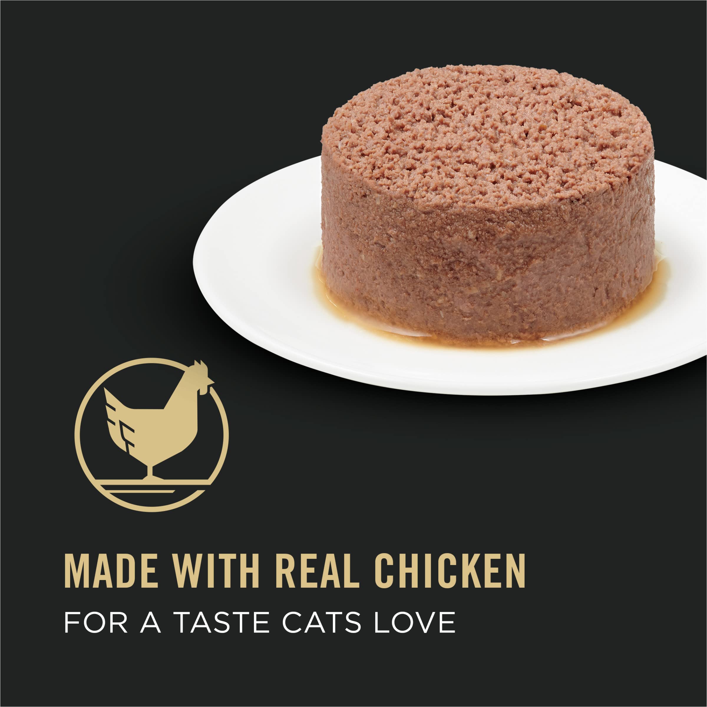 Purina Pro Plan wet pate texture image of chicken flavor for cats, easy-to-eat consistency