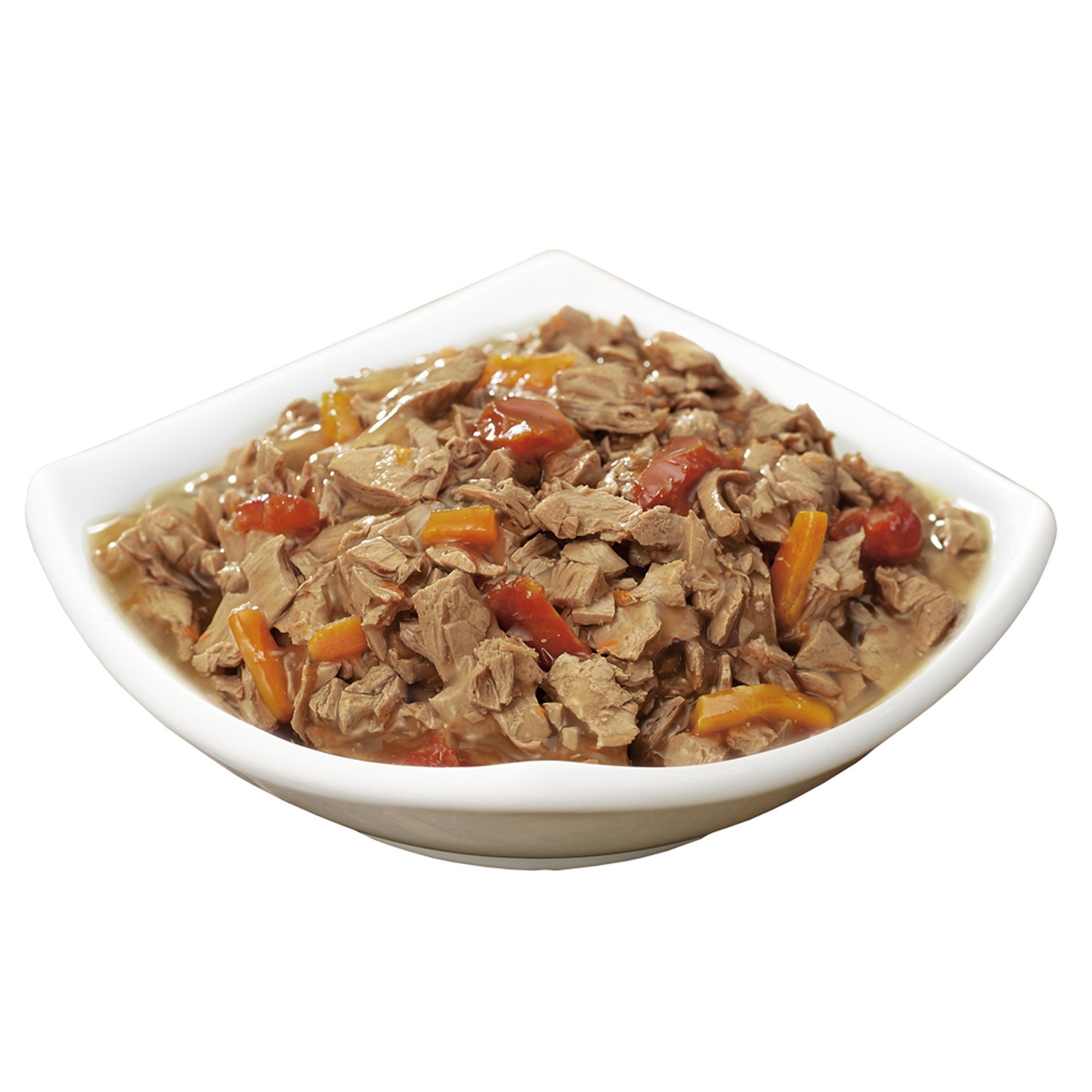 Purina Pro Plan wet cat food in bowl with savory sauce and tender bits