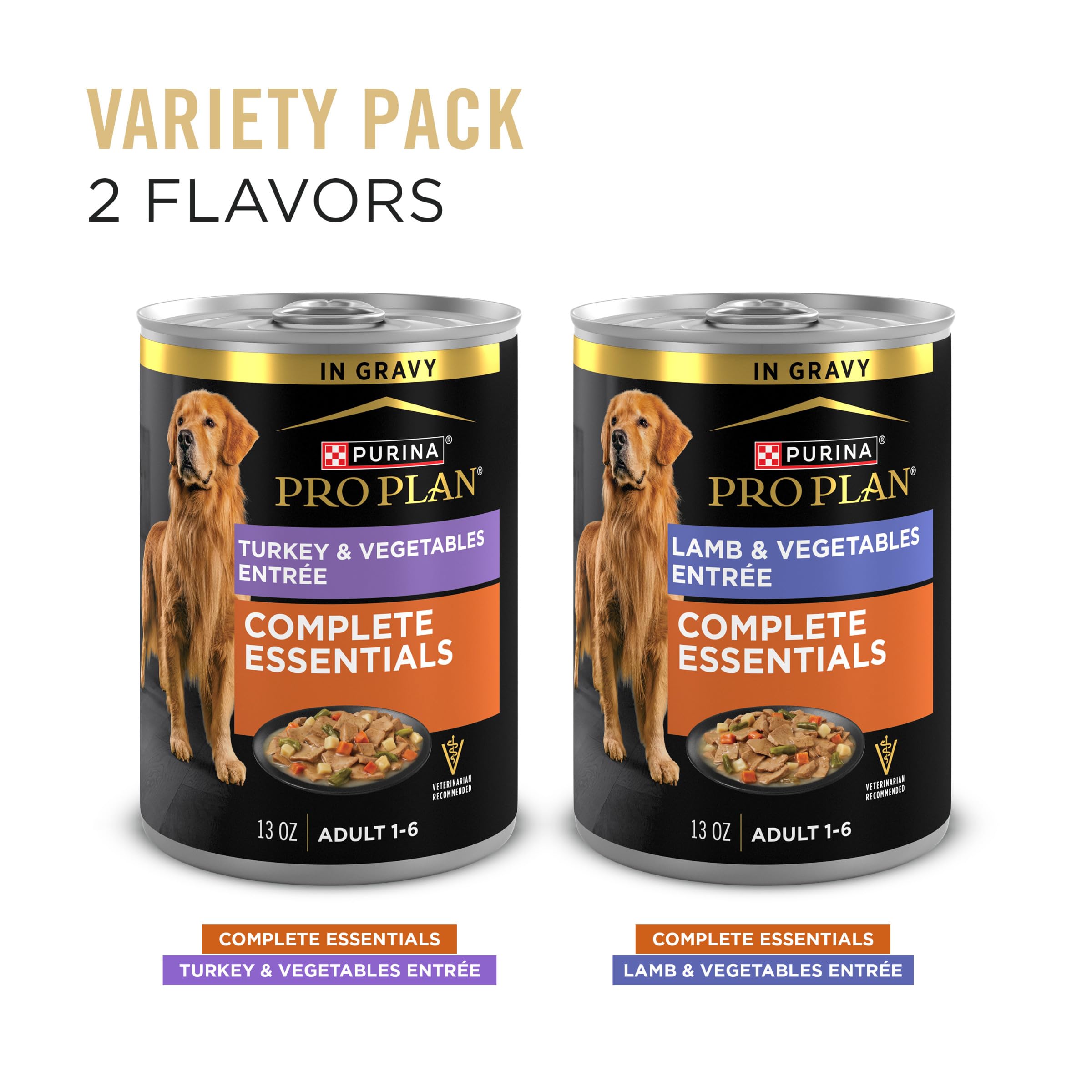 Purina Pro Plan Lamb with vegetables in gravy can highlights real meat and veggies