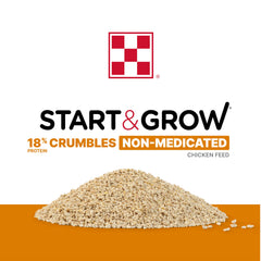 Purina Start and Grow chick feeding setup demonstrating user friendly feeding options.