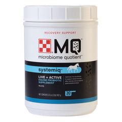 Purina Systemiq probiotic bottle front promotes gut balance for horses.