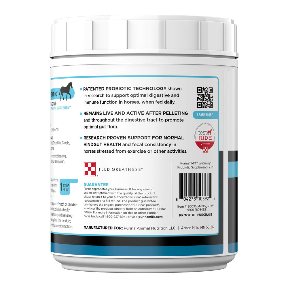 Purina Systemiq microbiome illustration highlights hindgut balance and healthy fecal consistency.