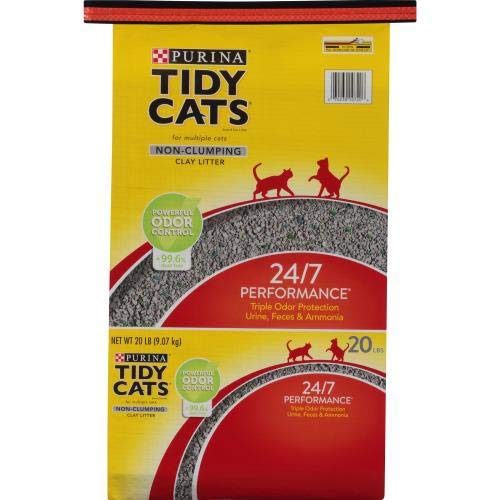 Purina Tidy Cat Non Clumping Litter bag with 24/7 odor control for multi-cat homes