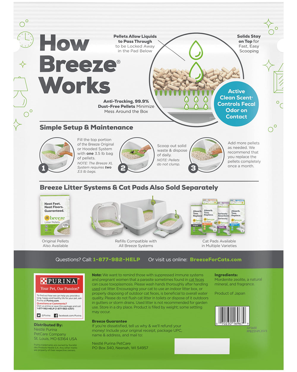 Purina Tidy Cats Breeze odor-control close-up highlights cleaner litter area