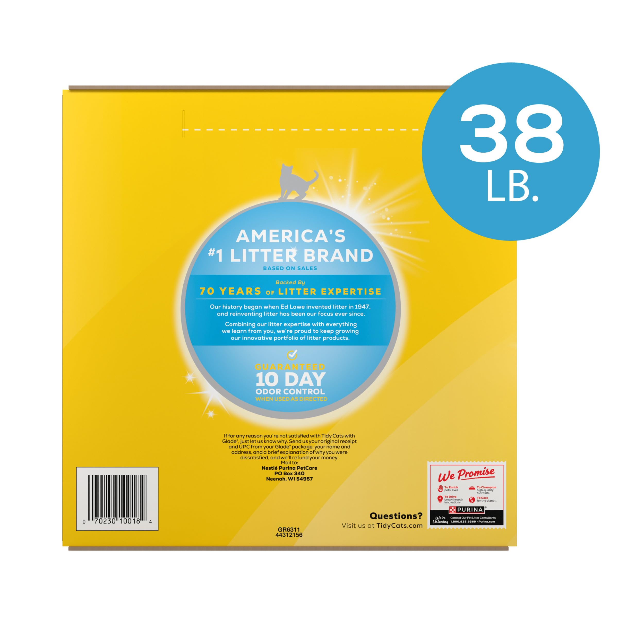Odor control up to 10 days when used as directed.