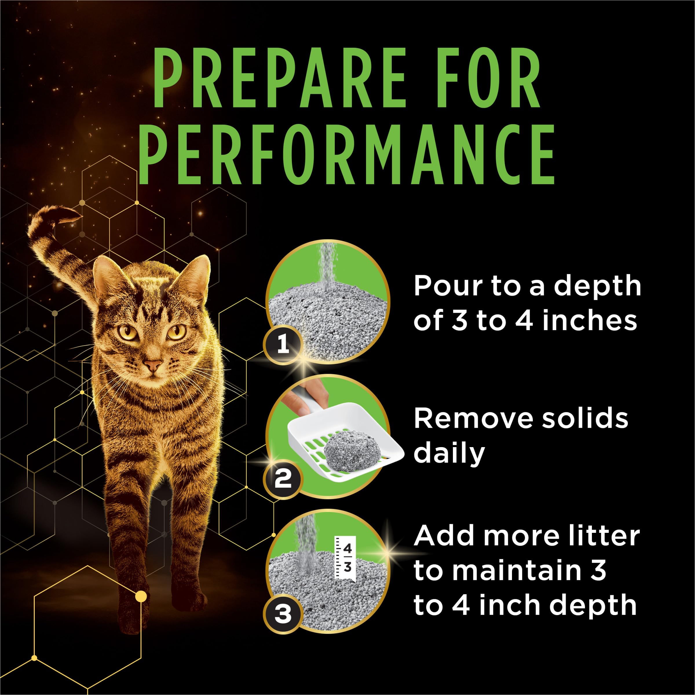 Purina Tidy Cats Performance Plus is dust-free for cleaner surfaces.