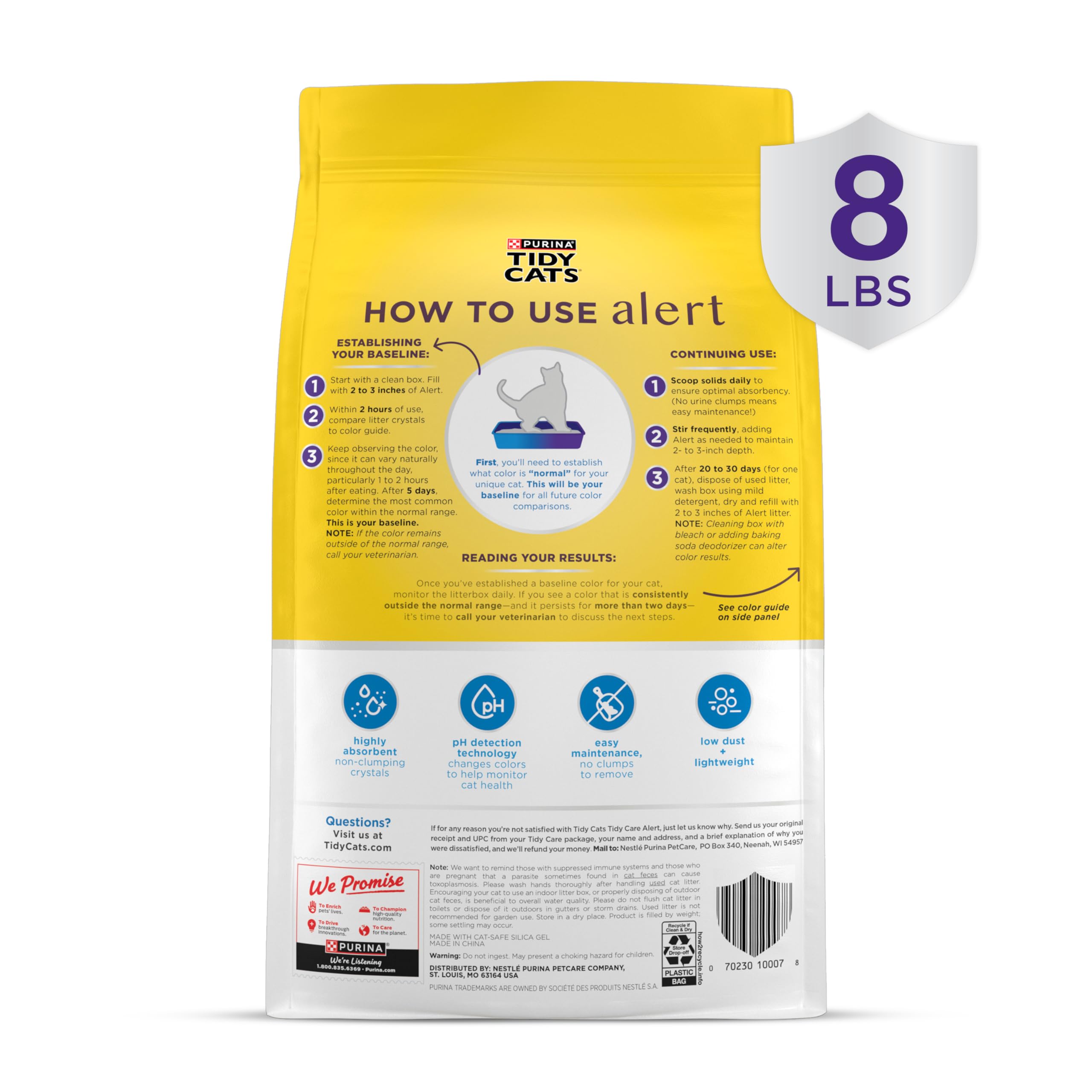 Trusted Purina Tidy Cats brand supports health-monitoring features in this litter.