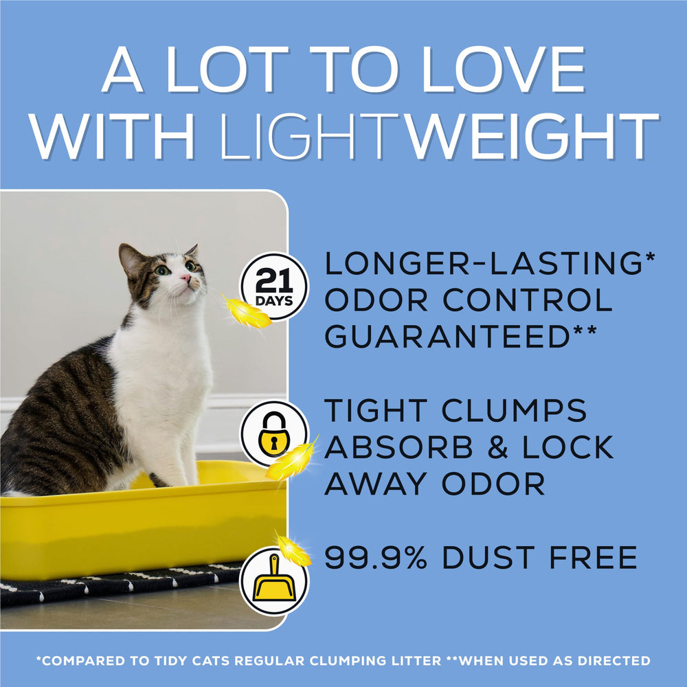 Purina Tidy Cats tight clumps enable fast scooping and cleanup.