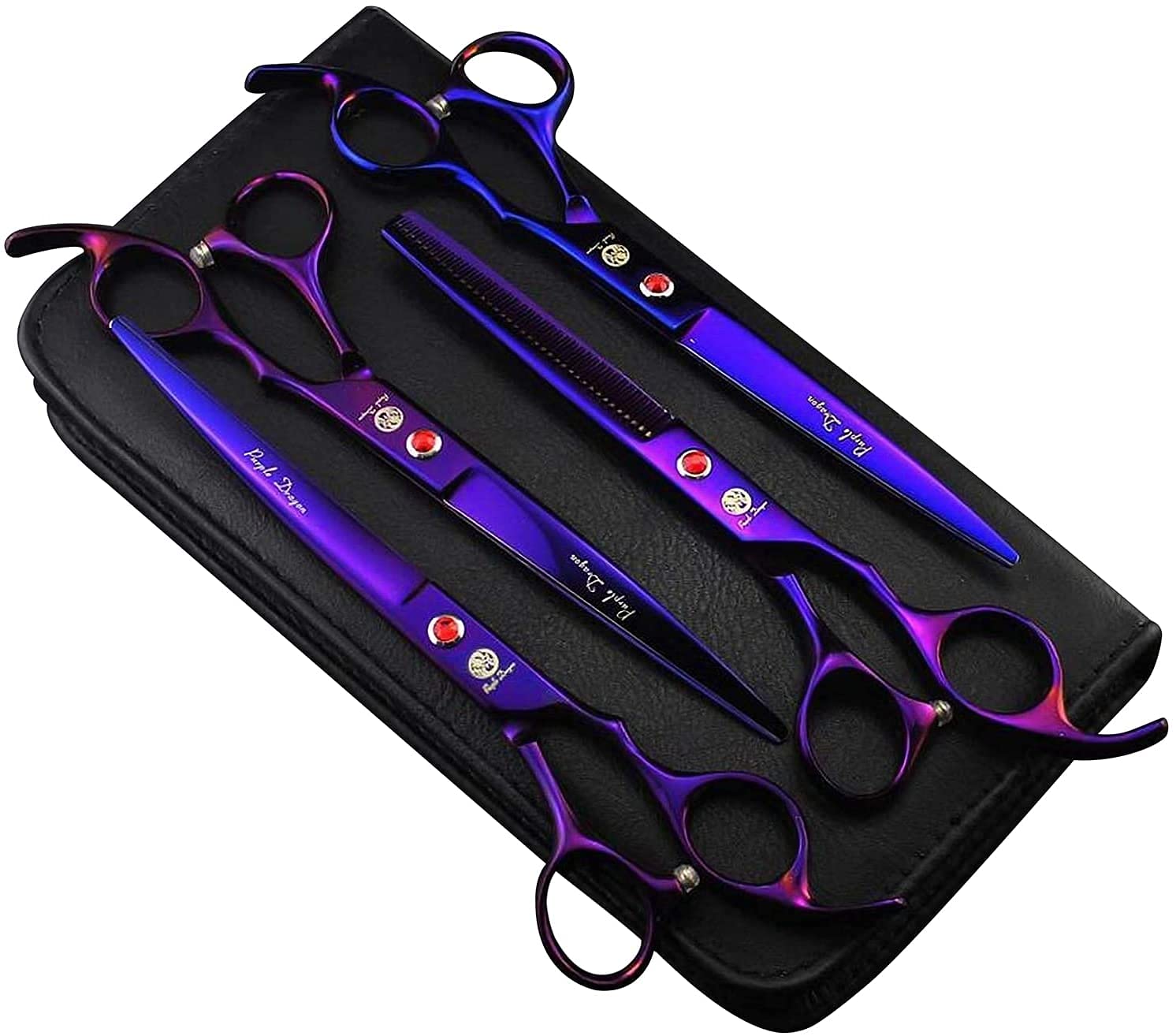 Purple Dragon 7-inch thinning scissors for smooth thinning and precise shaping.