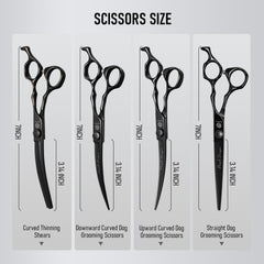 Purple Dragon curved-up grooming scissors for ergonomic control during shaping