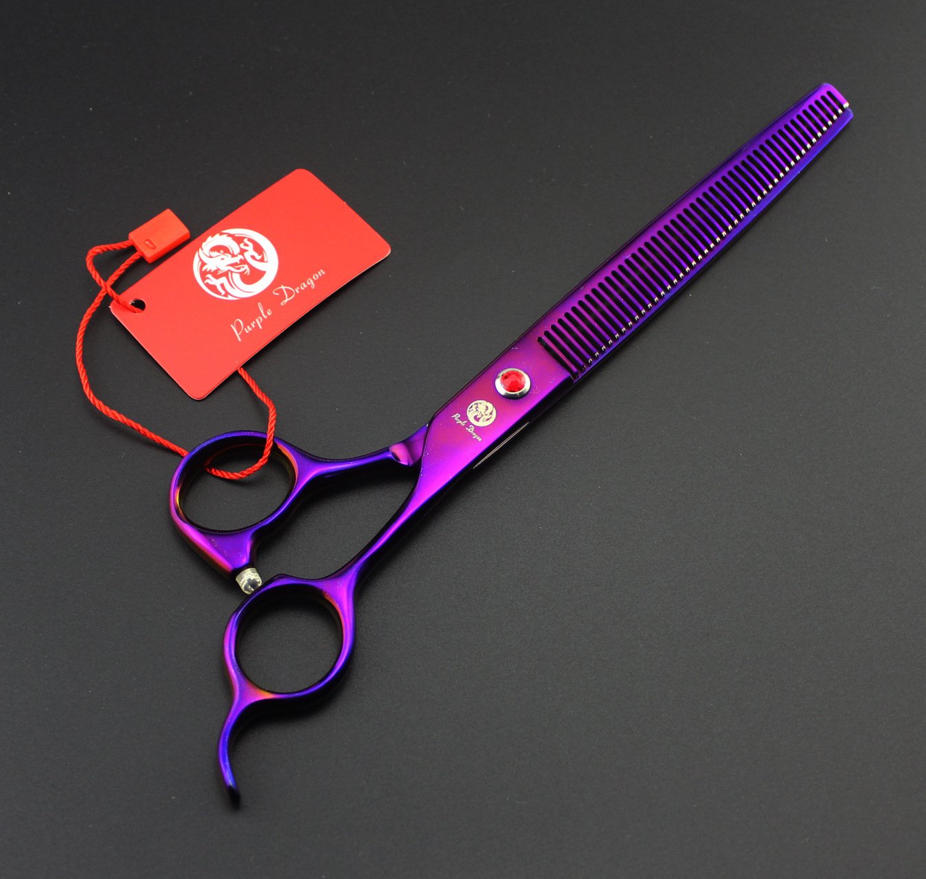 Purple Dragon included bag showcases organized kit with two curved shears.