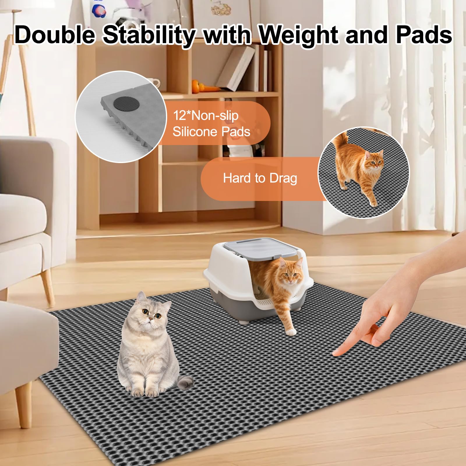 Purr Mates XL durable thick mat resists shredding and wear
